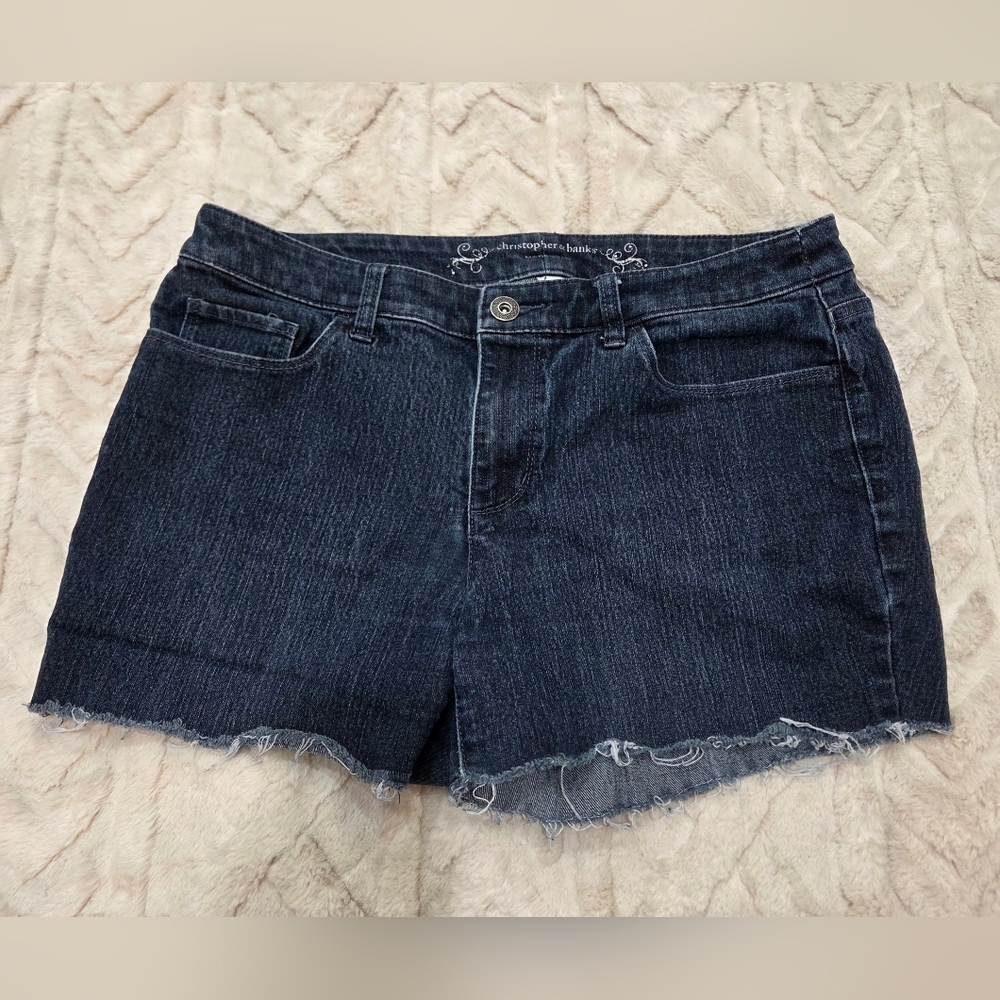 Chic Trendy Christopher & Banks Women's Denim Shorts - Dark Blue - Size 10